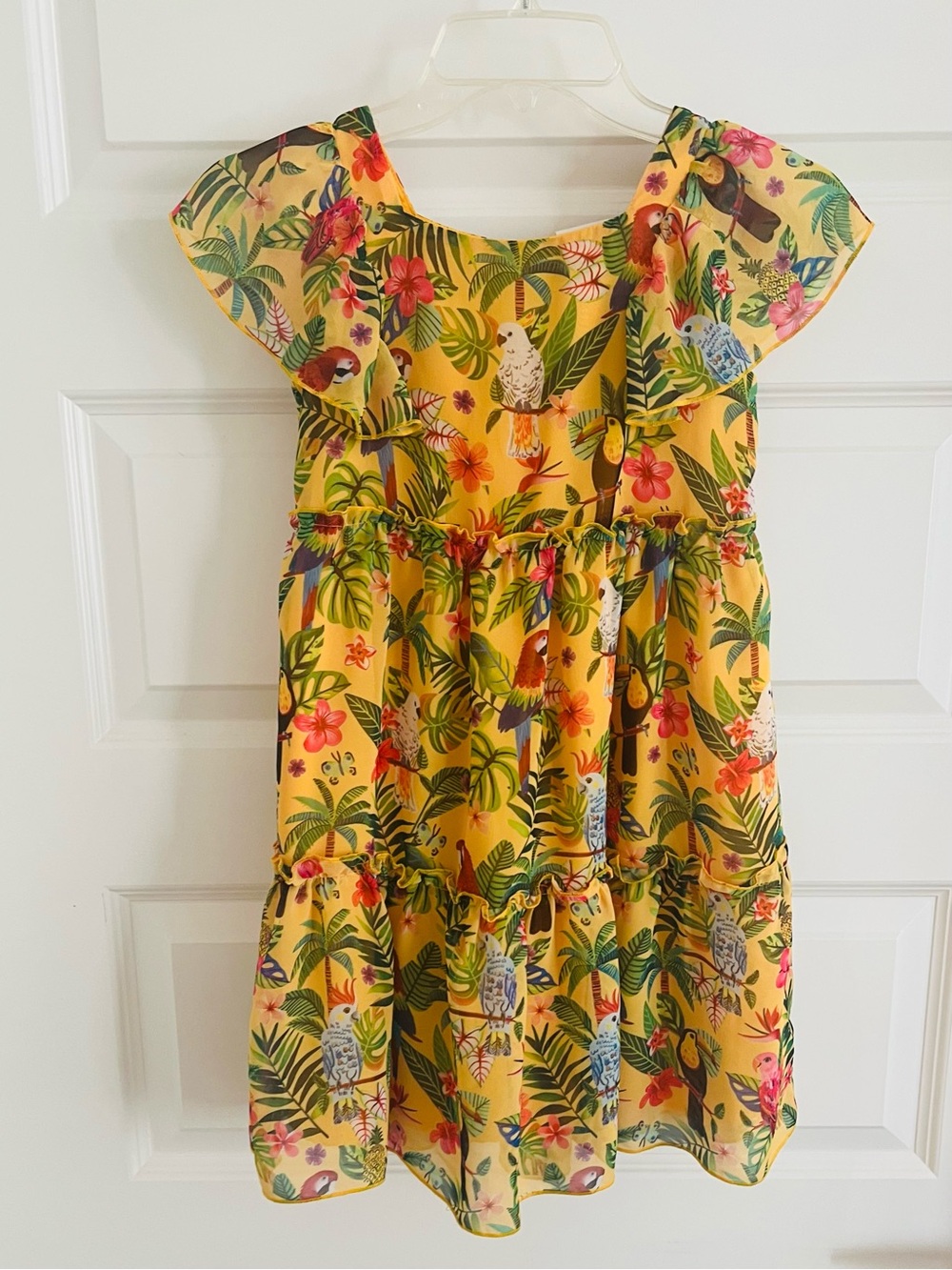 Emma Jayne x H&M Tropical Print Ruffle Dress 7/8